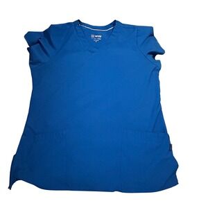 WI123 Royal Blue V-Neck Scrub Top Fit‎ Fabric Function Size M